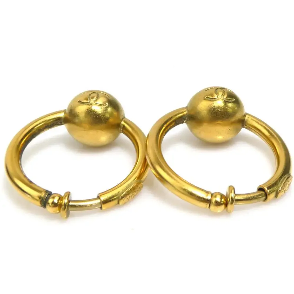 Chanel Cc Logo Clip-On Earrings Gold- #266444C77B